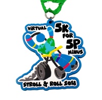 Médaille personnalisée colorée en PVC/caoutchouc pour course à pied 5k, marathon, avec ruban et cordon