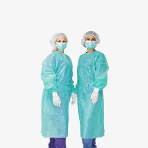 Одноразовый медицинский Халат, трикотажный хирургический халат с манжетами, лабораторные халаты для посетителей, антистатическое радиационное водонепроницаемое