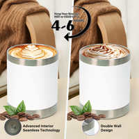 Mug Kopi Kantor Vakum Dinding Ganda Stainless Steel dengan Tutup Transparan Logo Personal