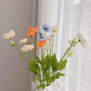Haute qualité belle artificielle <span class=keywords><strong>coquelicot</strong></span> soie fleurs <span class=keywords><strong>fausse</strong></span> <span class=keywords><strong>fleur</strong></span> pour la maison mariage Salon fête luxe décoration livraison gratuite - Product Image 4