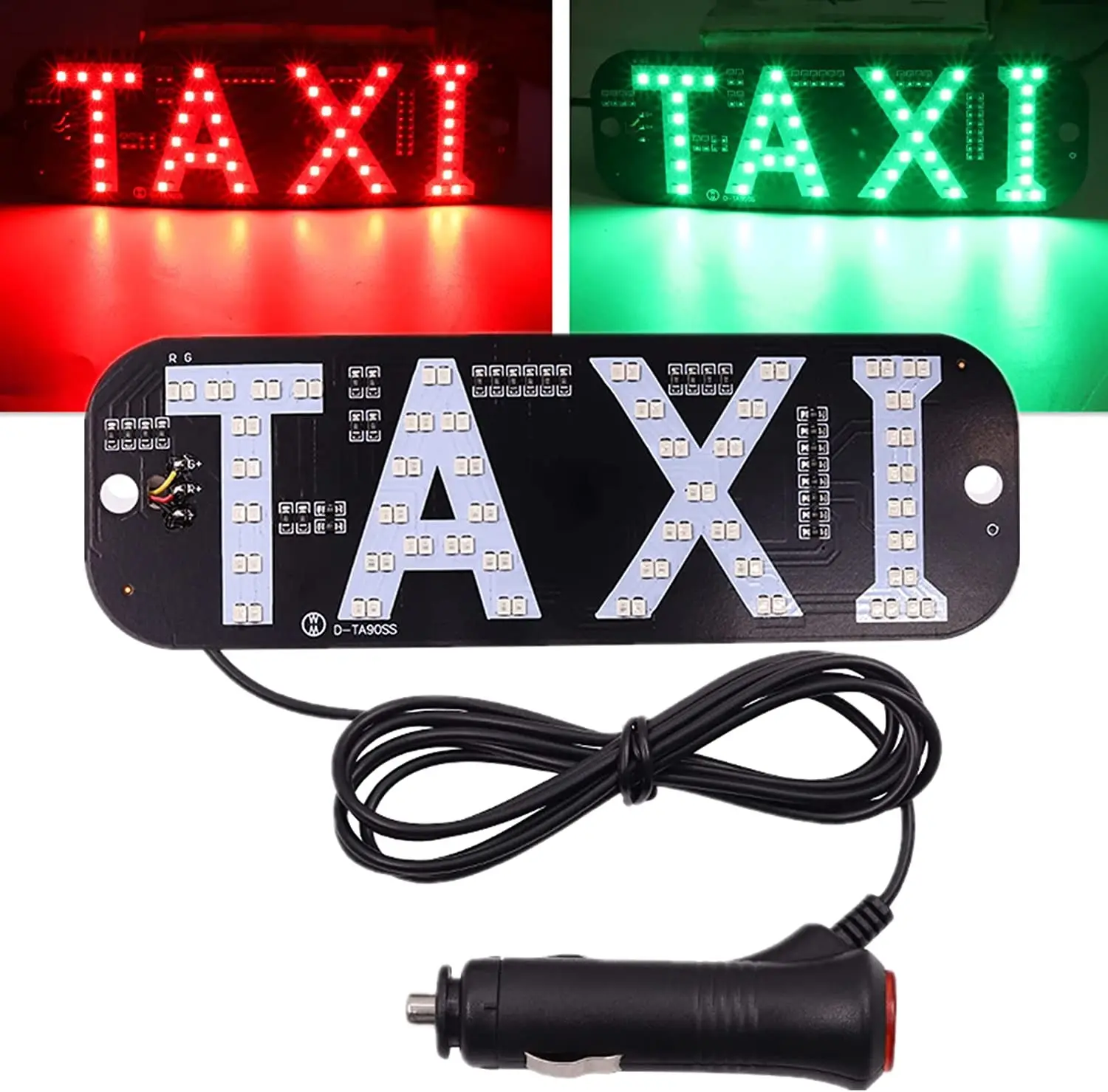 Lampu Led taksi warna ganda, lampu kaca depan mobil lampu indikator taksi tanda atap USB