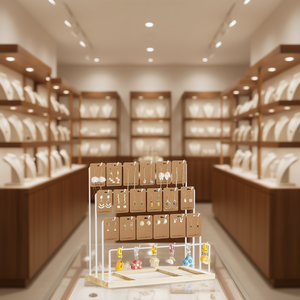 Tarjetas para guardar pendientes, expositor de joyería de 4 niveles con 24 ganchos, accesorios de embalaje blancos para escaparates de joyería - Product Image 2