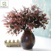 Hoogwaardige 72CM kunstmatige bordeauxrode eucalyptus fruit- en herfstbladeren takken voor bruiloft, bloemstukken en afstudeerarrangementen