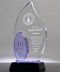 Placa de Premio Personalizada Adel con Diseño de Llama de Lavanda y Grabado en Cristal Arenado - Product Image 2