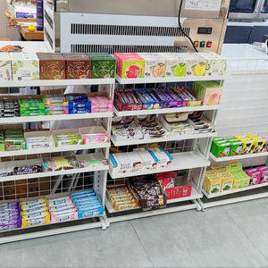 Estanterías Metálicas de Doble Cara y Múltiples Niveles <span class=keywords><strong>para</strong></span> Tiendas Minoristas y Supermercados, <span class=keywords><strong>para</strong></span> Exhibición de Aperitivos y Cosméticos, Estilo Moderno y Portátil - Product Image 3