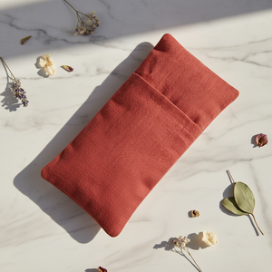 Ponderato organico microonde lino cuscino per gli occhi aromaterapia per la meditazione caldo umido copertura lavabile lavanda e semi di lino profumati - Product Image 4