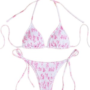 Maillot de bain une pièce imprimé style tablier à nouer pour femme, en Spandex/Polyester, haute élasticité - Product Image 5