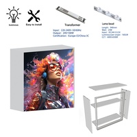 Anew Vitrine de comptoir portable avec lumières pour lunettes de soleil Cadre en aluminium Bureau de réception en bois