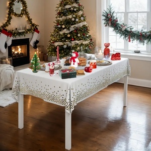 Sang trọng Polyester Khăn trải bàn Đồng bằng màu trắng Vòng bảng vải cho đám cưới ngoài trời Tiệc tiệc sự kiện - Product Image 4