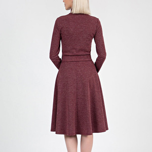 High Quality Fashion Style <strong>Dresses</strong> Women Ladies Knitted Full Sleeve Midi Length a Line <strong>Dresses</strong> Women Lady Elegant Woman Clothes - Product Image 5