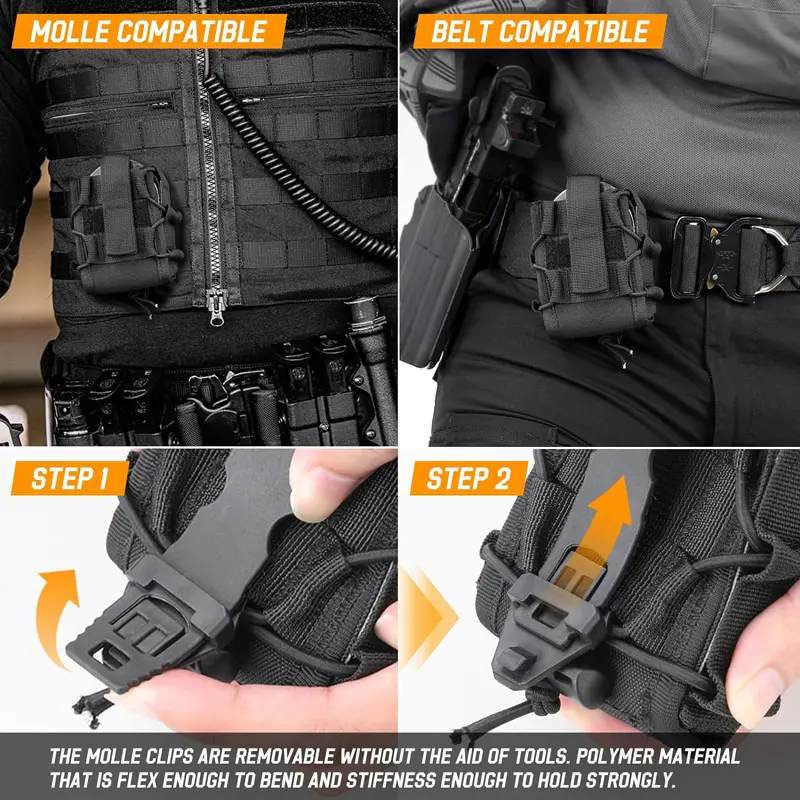 2024 New Outdoor Tactical Handcuff Pouch Heavy Duty Combat Handcuffs Holder Case Belt Bag Nylon Holster
