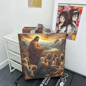 Bolsa de Mano de Moda Europea y Americana para Mujer, Diseño de Jesús y María, Nailon, Gran Capacidad, Bolsa de Tela - Product Image 4