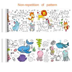 Graffiti pour enfants grande toile 3M motif ne répète pas les autocollants muraux de peinture en papier épaissi - Product Image 4