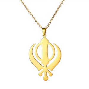 Collier personnalisé résistant à l'eau plaqué or 14k 18k en acier inoxydable 316l avec pendentif épées et couteaux pour femmes - Product Image 1