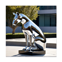 Sculpture en métal Art en acier inoxydable Coq personnalisé extérieur en acier inoxydable Animal Statue