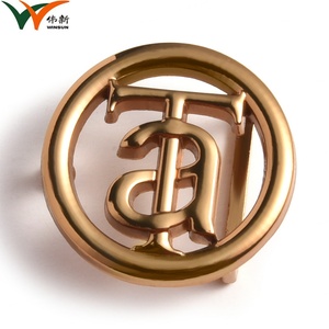 Boucle de ceinture ronde en alliage de cuivre, acier et fer, style ancien, 35 mm, avec logo personnalisé, couleur laiton - Product Image 2