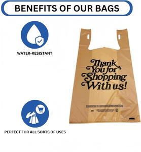 Bolsa de Plástico para Camisetas con Impresión en Negrita 'Gracias', Biodegradable, Resistente, Fácil de Abrir, Personalizable, para Comercios Minoristas y Supermercados - Product Image 3