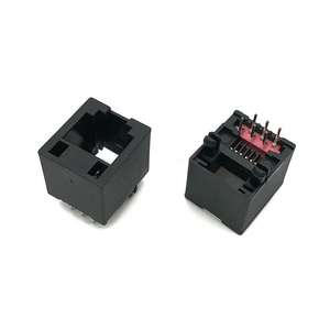 5224 rj25 kết nối điện thoại nữ đen <span class=keywords><strong>6P6C</strong></span> H = 12.7mm sân 1.27mm phẳng pin 6 địa chỉ liên lạc dọc đầu vào RJ12 <span class=keywords><strong>PCB</strong></span> ổ cắm - Product Image 1