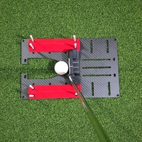 SwingPerfect Golf Putting Speed Trap, Tabla de Fibra de Carbono, Bloques de Obstáculos Triangulares de Silicona, Ayuda para el Entrenamiento del Trayectorio del Putt