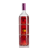 Bouteille en verre empilable pour vin et spiritueux, prix de gros, 100ml, 250ml, 300ml, bouteille ronde pour vin, whisky, gin, vodka