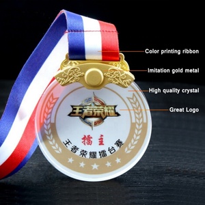 Oneway Wholesale Medal and Trophy Holders Marathon Running Sports Custom Clear Glass <b>Crystal</b> Medal - Product Image 6