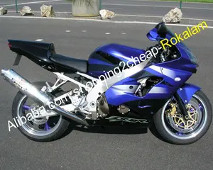 ZX9R 02 03 Carénage Pour Kawasaki Pièces 2002 2003 Ninja ZX-9R ZX 9R Sport Moto Bleu Carénages Noirs De Rechange Kit