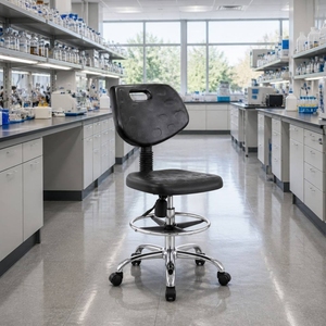 Tabouret de laboratoire professionnel avec dossier, <span class=keywords><strong>chaise</strong></span> de laboratoire avec roulettes et repose-pieds pour laboratoire pharmaceutique de qualité - Product Image 5