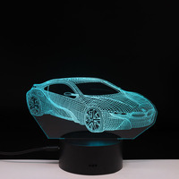 Lampe de chevet 3D colorée Dailu Racing Car, décoration de bureau, lampes tactiles 3D pour salon