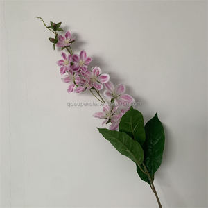 B-935 Fleurs artificielles en soie de haute qualité, simulation de <span class=keywords><strong>jasmin</strong></span> rose à 9 têtes, longue branche, plante suspendue pour mariage et Noël en intérieur - Product Image 5
