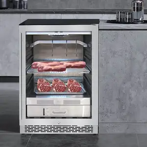 ETL Approved 3 Glass Double Door Dry Age Meat Refrigerator-CFD-G Refrigeration Equipment