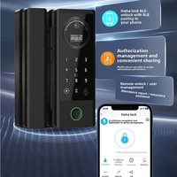 Cerradura Inteligente para Puerta de Vidrio con Reconocimiento Facial 3D, Control por Aplicación Tuya WiFi TTLock, Sin Llave, Sin Perforación, Cerradura Biométrica de Huella Dactilar sin Marco