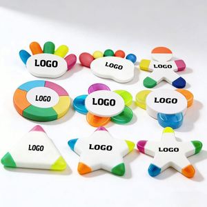 Stylos marqueurs fluorescents 5 couleurs en forme de fleur avec logo personnalisé pour promotion commerciale et publicité - Product Image 3