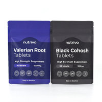 Pochette en plastique vide imprimée personnalisée capsules de spiruline végétalienne sacs d'emballage nutritionnels biologiques de compléments alimentaires diététiques