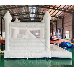 Castillo hinchable blanco comercial para gorila inflable de boda de fiesta con tobogán Casa de rebote comercial - Product Image 6