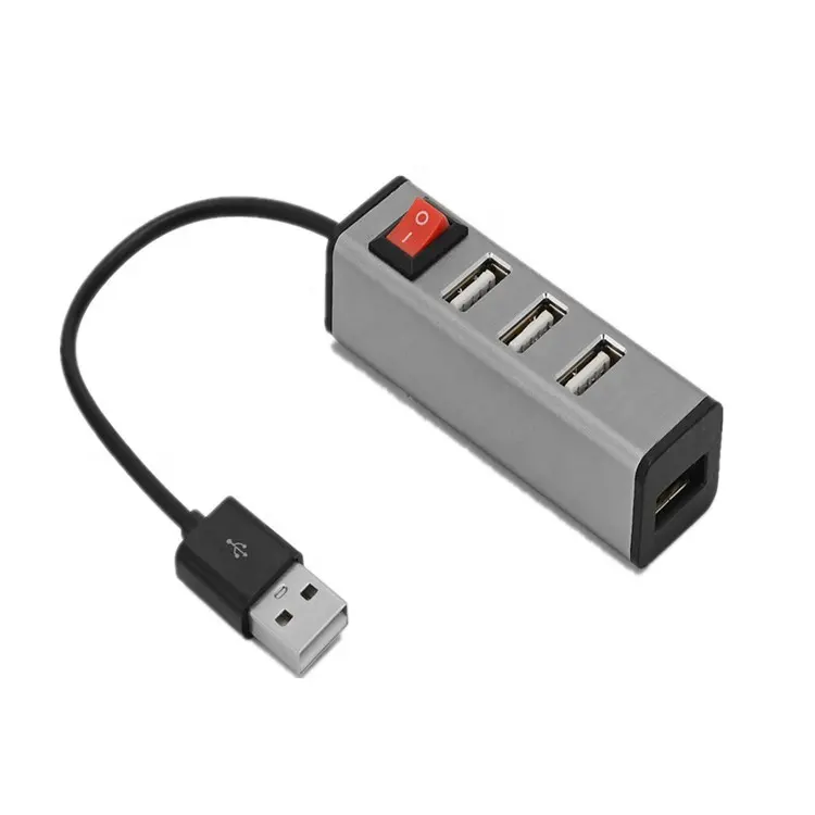 USB HUB 2.0 de alumínio de 4 portas USB portátil externo divisor para laptop PC Macbook