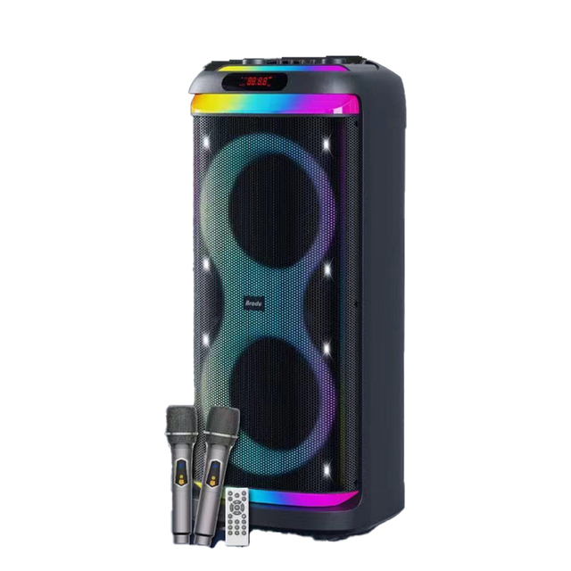 Chinese Brand Stereo System Sound Tower Dual 10 Inch Woofer Outdoor DJ Party Box With 2 Wireless MIC BT Speaker