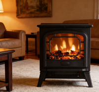 Cheminée électrique portable pour usage domestique et hôtelier, chauffage avec thermostat réglable, protection contre la surchauffe, économie d'énergie