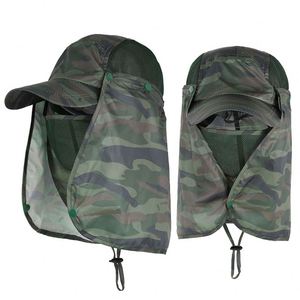 New Anti UV Outdoor UPF 50+ Nylon Foldable Cap Removable Flap and Face Cover Custom logo Trucker <b>Hats</b> for Women <b>Men</b> - Product Image 4