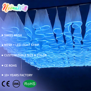 Bande lumineuse en tissu pour plafond <span class=keywords><strong>de</strong></span> mariage, personnalisable, 1 m <span class=keywords><strong>de</strong></span> long, voile blanc, lumière bleue, pour décoration d'arche <span class=keywords><strong>de</strong></span> fête <span class=keywords><strong>de</strong></span> mariage - Product Image 1