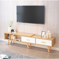 Meuble TV extensible en bois YQ Forever Simple et Moderne pour salon, avec table basse intégrée