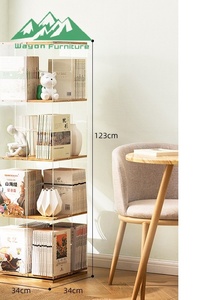 Estantería Moderna de Bambú Portátil de 4 Niveles Transparente para Sala de Estar o Apartamento, Unidad de Almacenamiento - Product Image 5