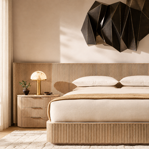Modern Luxury Solid Wood <b>Bed</b> Bedroom Furniture <b>Set</b> Resort Guest Rooms Hotel Apartment Bedrooms Other Interior Spaces RIB005 Soli - Product Image 5