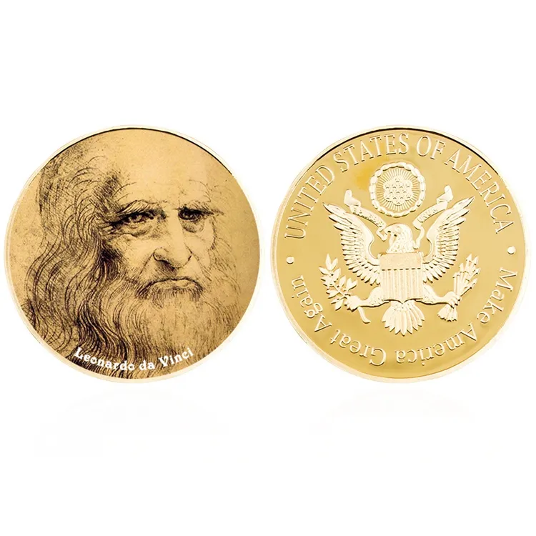 중국 제조자 고명한 회화 시리즈 기념품 주문 금속 금은 동전