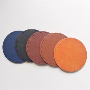 Wsy454 Personal Custom Print Logo Pu Leather Coaster for Drinks Coasters Pad <b>Cup</b> <b>Mat</b> Promotional Gift - Product Image 6