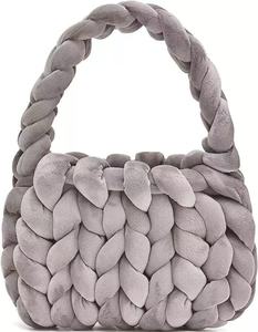 Sac fourre-tout en toile tissée avec fil épais pour point de croix, pour adolescents, durable, couleur brillante, sac à main au crochet, artisanat de mode au crochet - Product Image 6