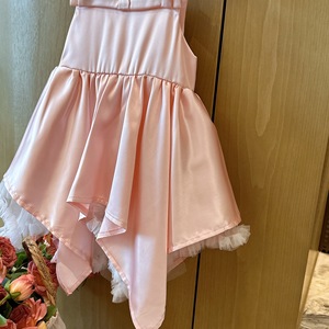 <span class=keywords><strong>Robe</strong></span> <span class=keywords><strong>chic</strong></span> pour filles, bretelles spaghetti, rose, ourlet irrégulier, pour fête d'anniversaire, sorties décontractées - Product Image 2