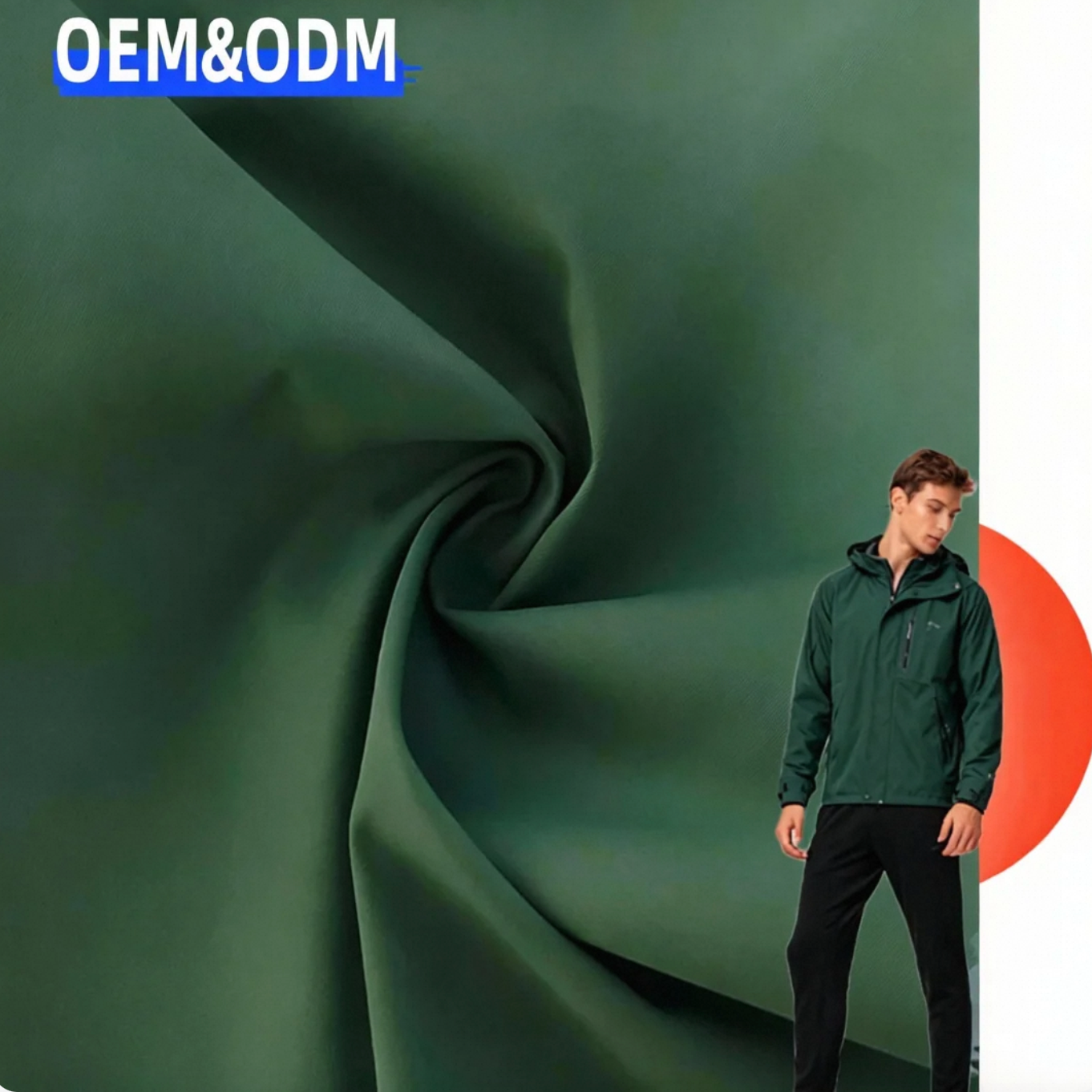 Factory Direct Supply Knit Bond Print PU Faux Leather Fabric Waterproof Spring 100%polyester and Autumn Windbreaker Jacket