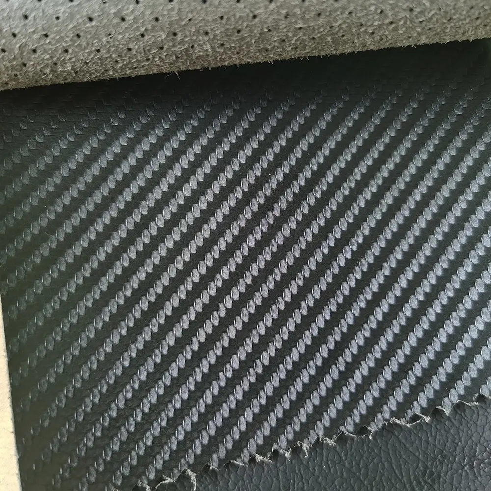 Hoge Kwaliteit Eco Vriendelijk Maken Stuurwiel Carbon Microfiber Leder Voor Auto Interieur Bekleding