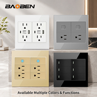 Prise murale standard américaine BAOBEN, port de charge USB-C et USB-A haute vitesse 20W pour la décoration résidentielle et hôtelière