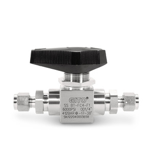 Válvula de Bola de Alta Presión 6000PSI con Trunnion, Accionamiento Manual, Doble Férula, Diseño de Paso Recto para Agua y Medios en Gasolineras - Product Image 1